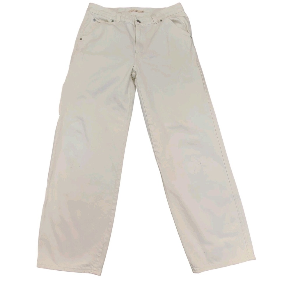 Levi's Premium Off-White Dad Utility Carpenter Jeans High Rise Straight 29x30